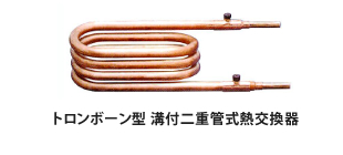 トロンボーン型　溝付二重管式熱交換器