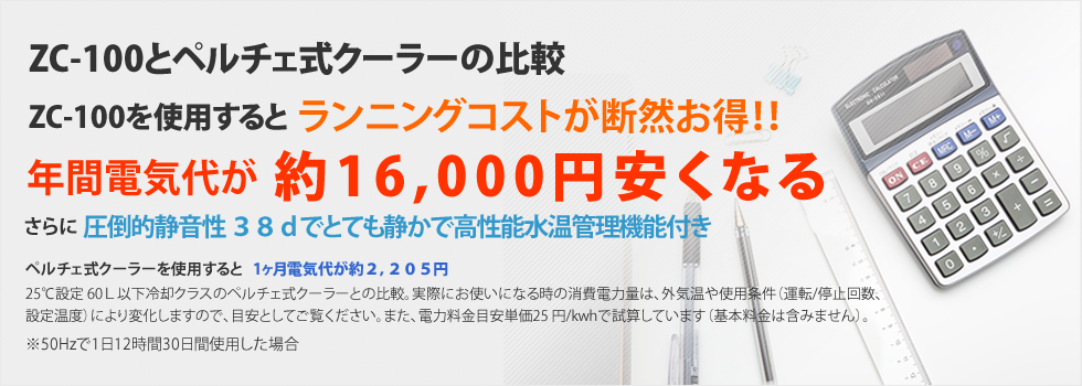 ZCEシリーズは電気代がこんなにお得